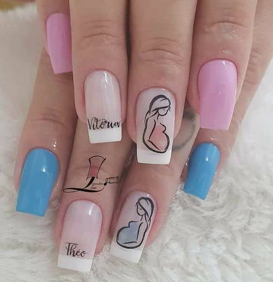 Uñas para baby shower